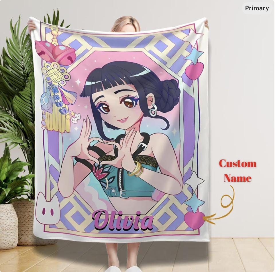 Zoey Huntrix Fleece Blanket, Kpop demon hunter Gift