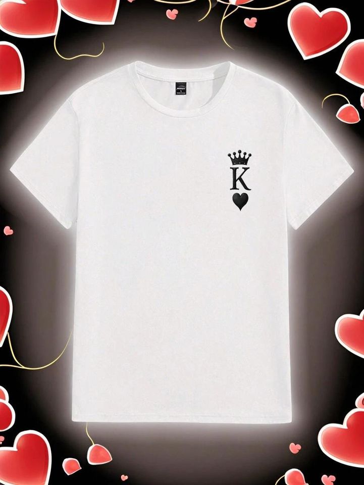 King and Queen Matching T-Shirts, Couple Valentine Gift