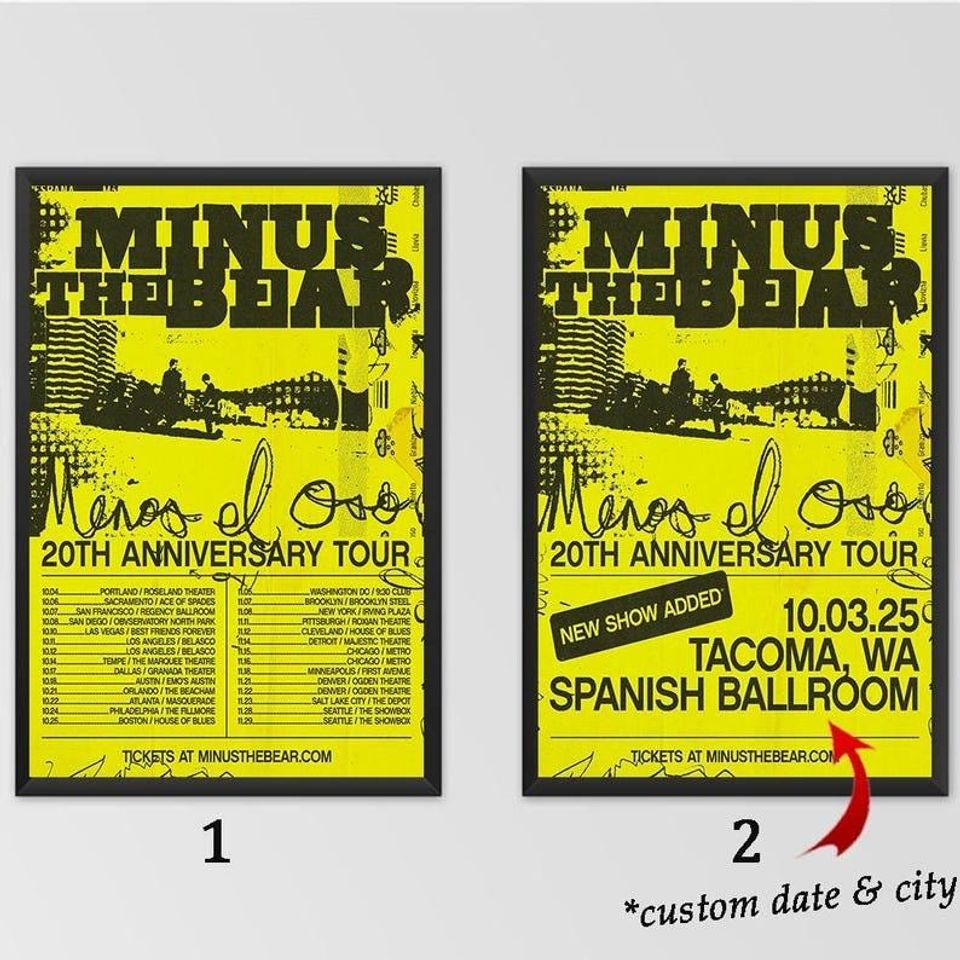 Custom Poster - Minus the Bear's 20th Anniversary Tour Poster