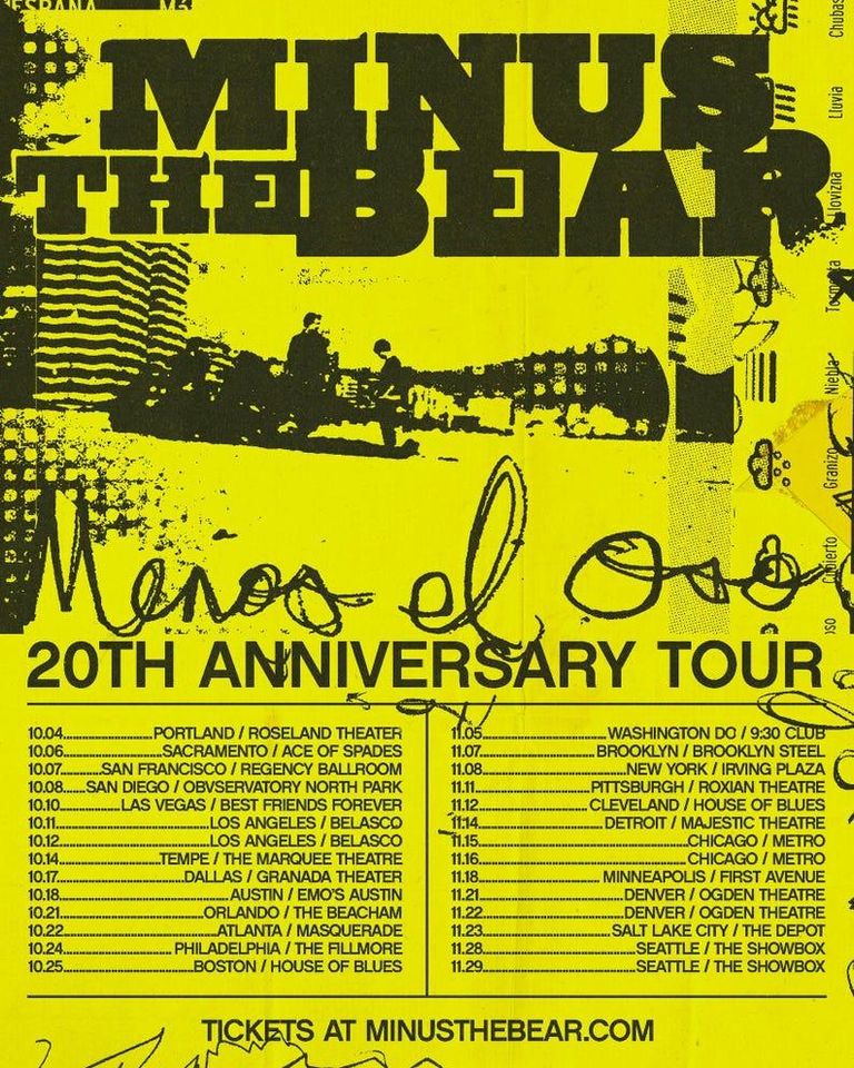 Custom Poster - Minus the Bear's 20th Anniversary Tour Poster
