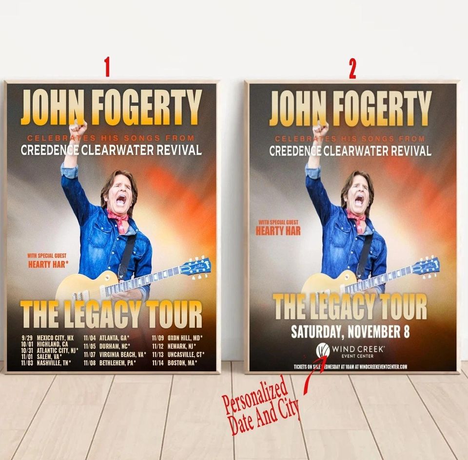 Custom John Fogerty The Legacy Tour 2025 Poster