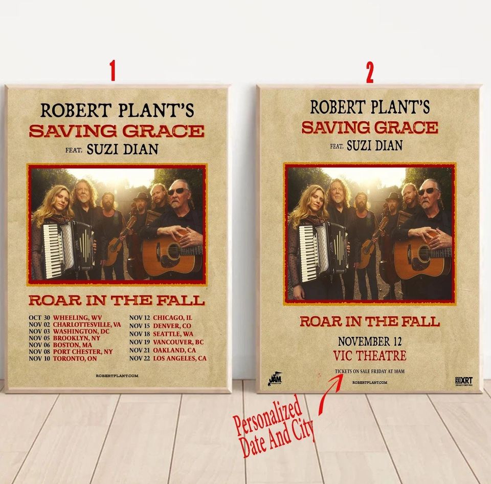 Custom Robert Plant Launches Saving Grace 2025 Tour Poster