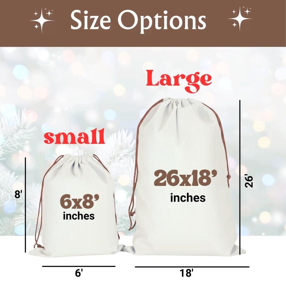 2025 Custom Christmas Gift Bag Personalized Name Santa Sack Xmas Decor