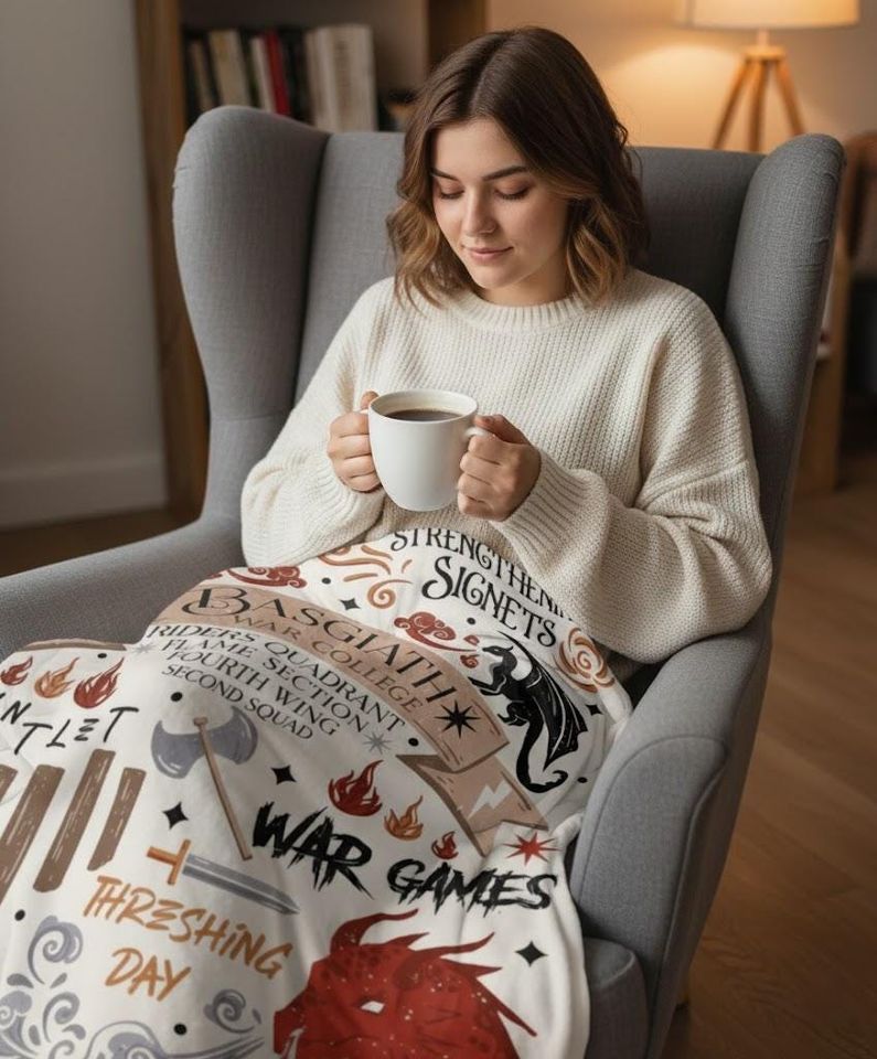 Personalized Fourth Wing Blanket, Basgiath War College Dragon Fantasy Bookish Blanket, Riders Quadrant Blanket, Dragon Rider Blanket