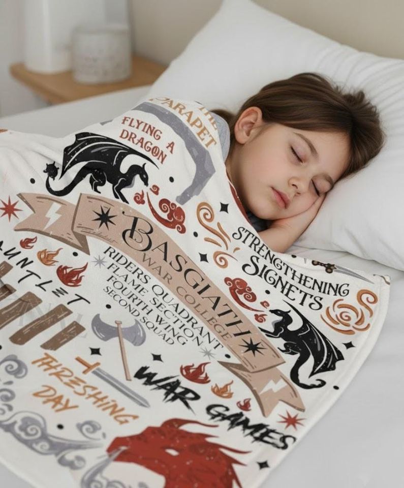 Personalized Fourth Wing Blanket, Basgiath War College Dragon Fantasy Bookish Blanket, Riders Quadrant Blanket, Dragon Rider Blanket