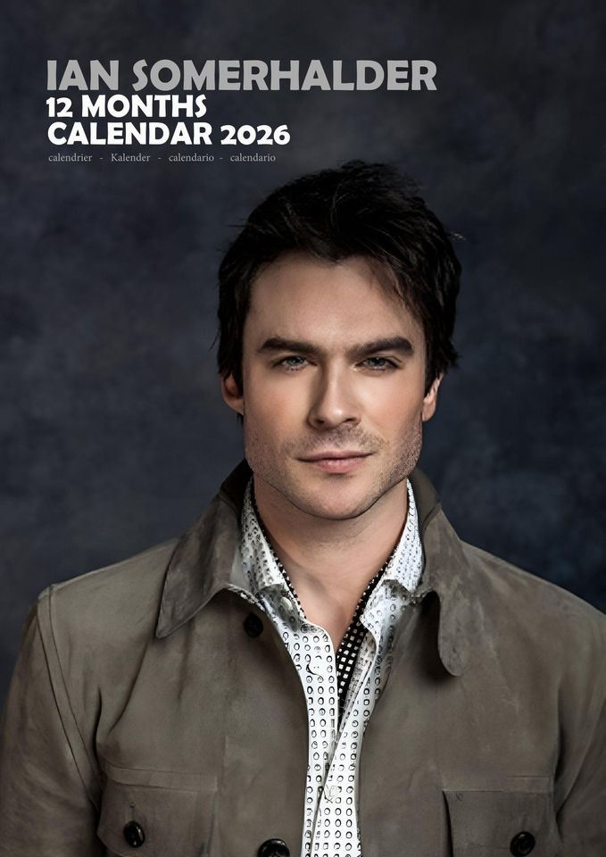 Ian Somerhalder 2026 Calendar, New Year Gift, Home Decor