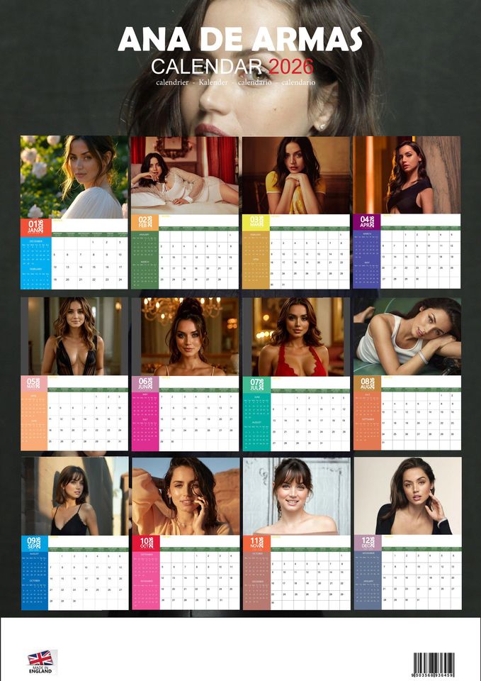 Ana De Armas 2026 Calendar, New Year Gift, Home Decor