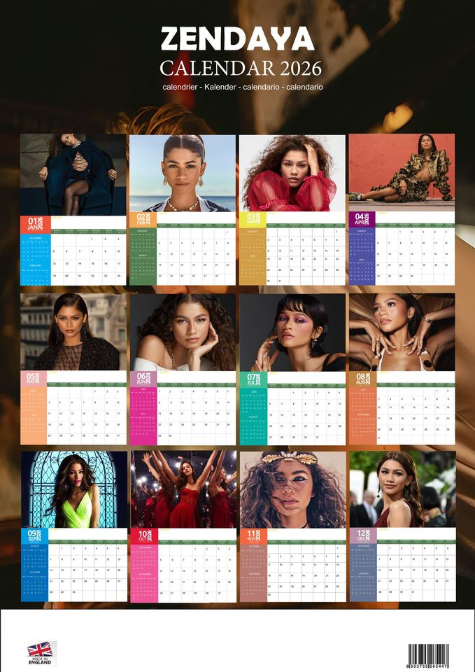 Zendaya 2026 Calendar, New Year Gift, Home Decor