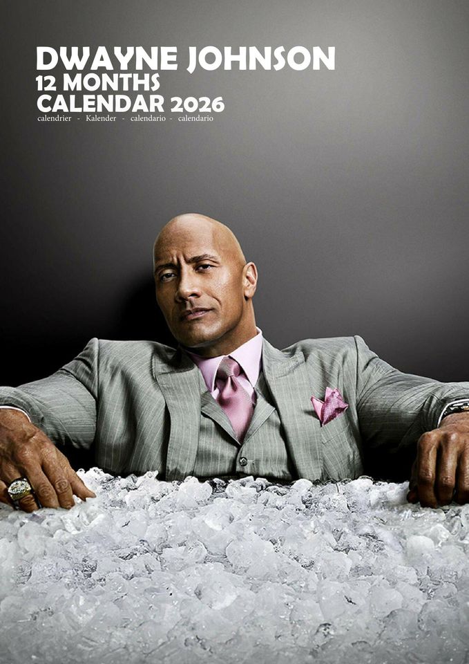 Dwayne Johnson 2026 Calendar, New Year Gift, Home Decor