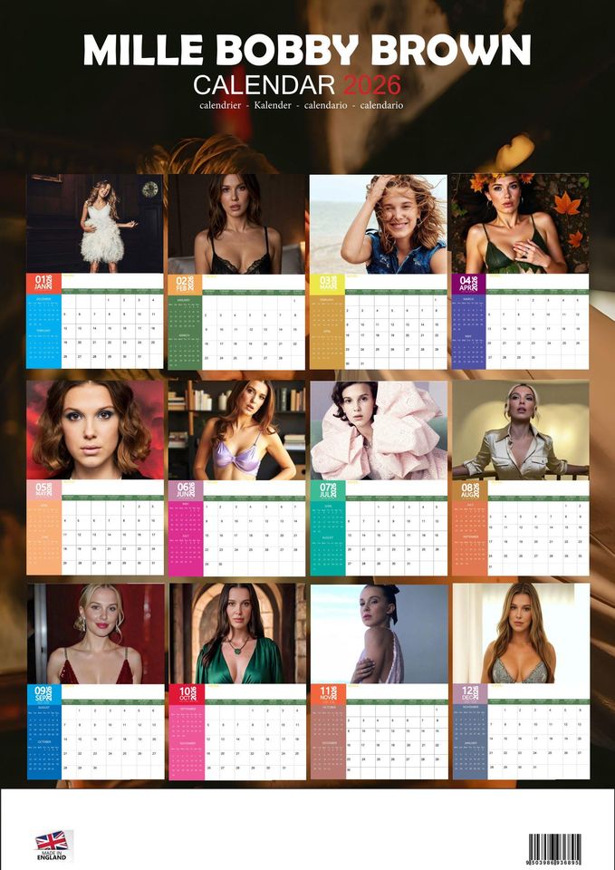 Millie Bobby Brown 2026 Calendar, New Year Gift, Home Decor