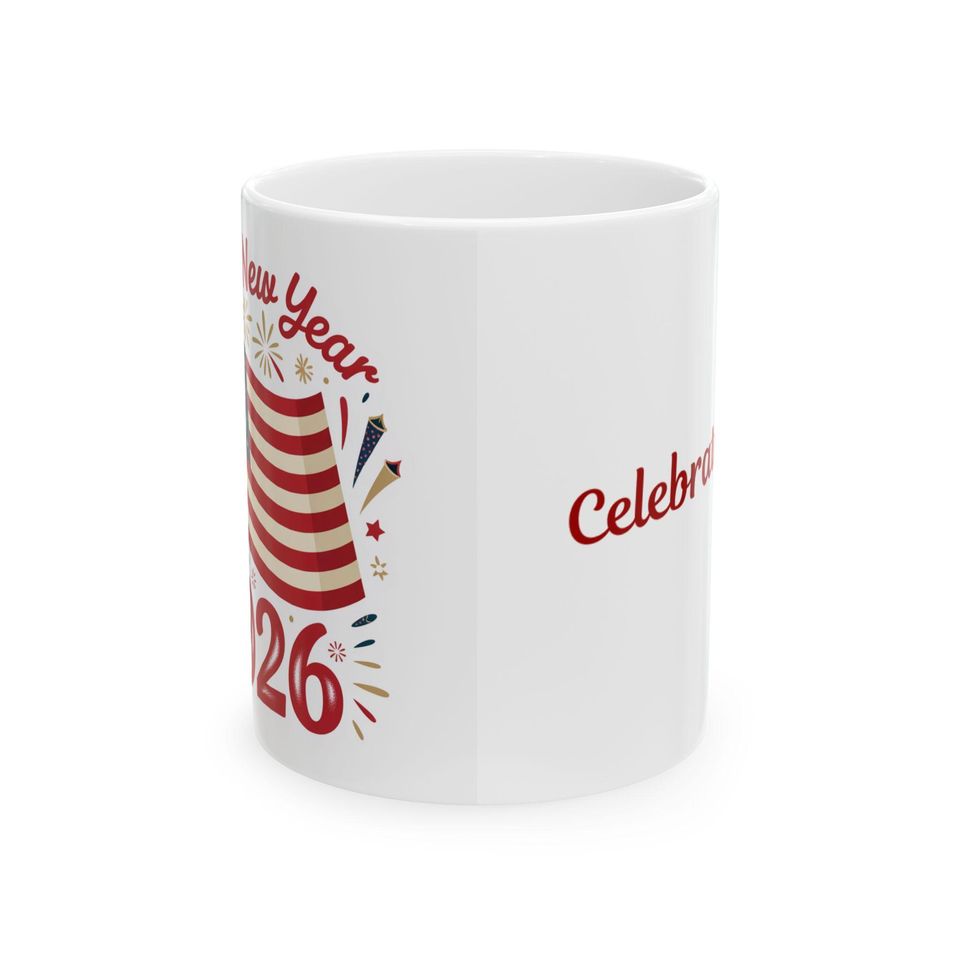Happy New Year 2026 Celebration Mug | Ceramic Coffee Cup