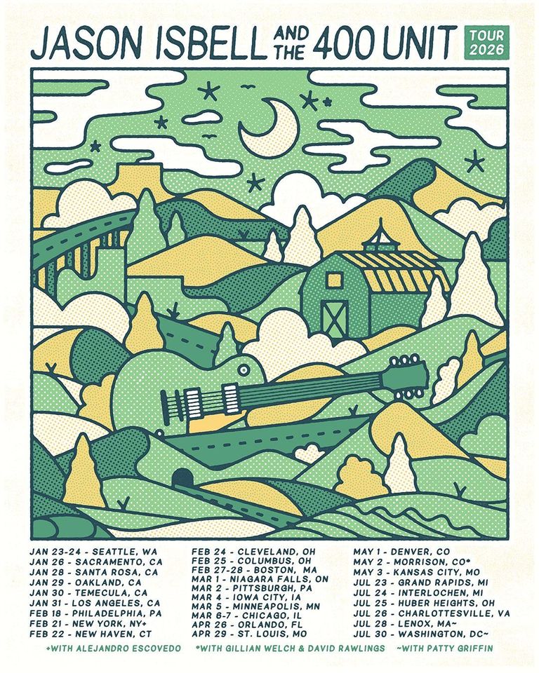 Jason Isbell's 2026 tour Poster