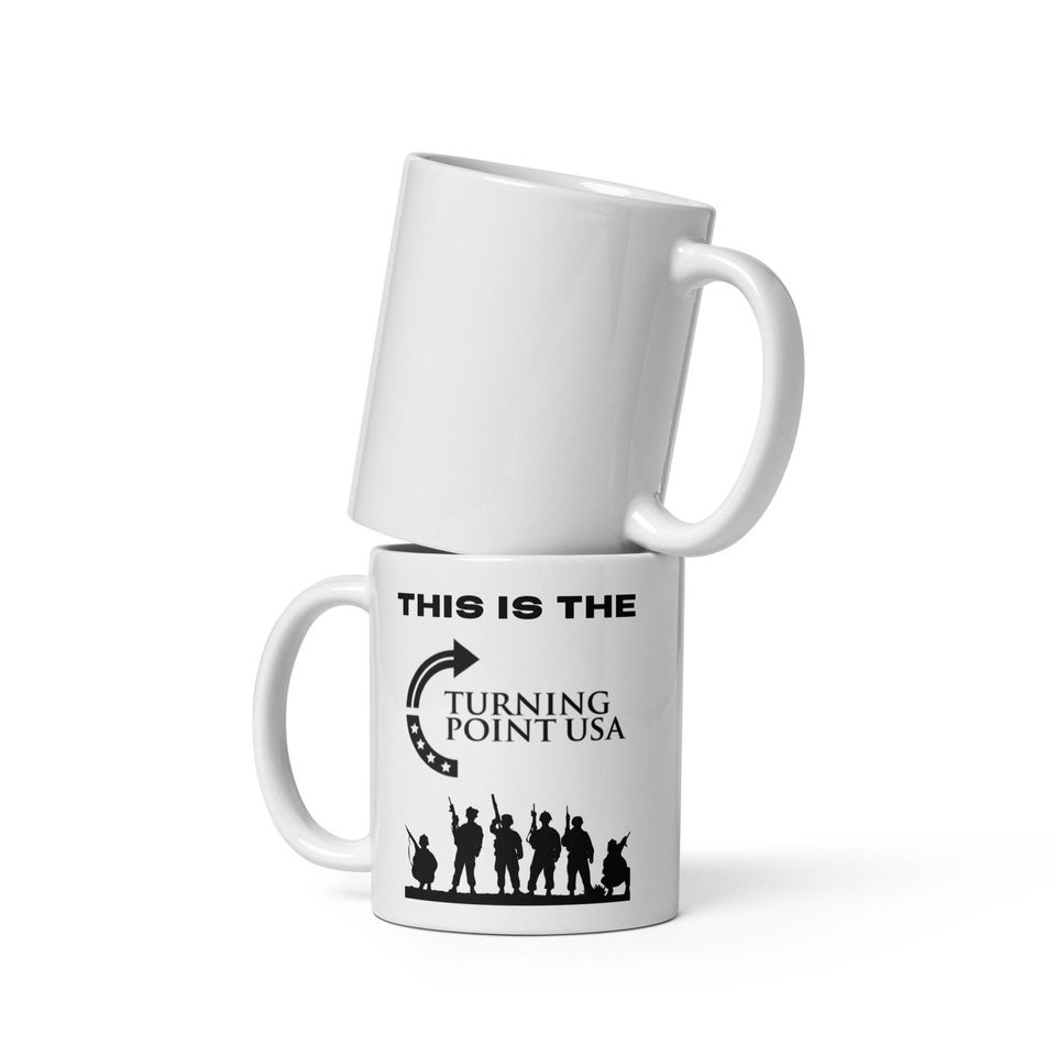 Turning Point Military Hype White glossy mug