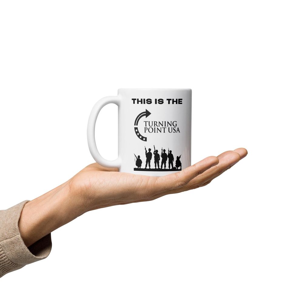 Turning Point Military Hype White glossy mug
