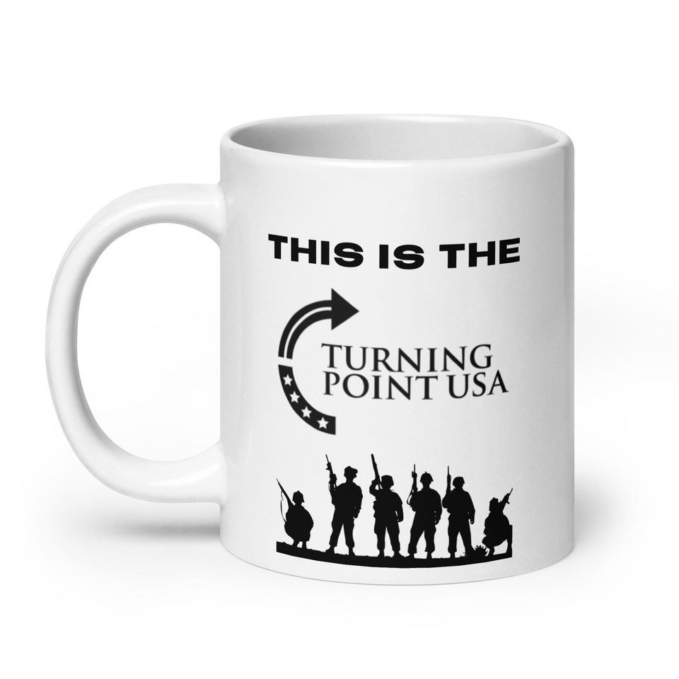 Turning Point Military Hype White glossy mug