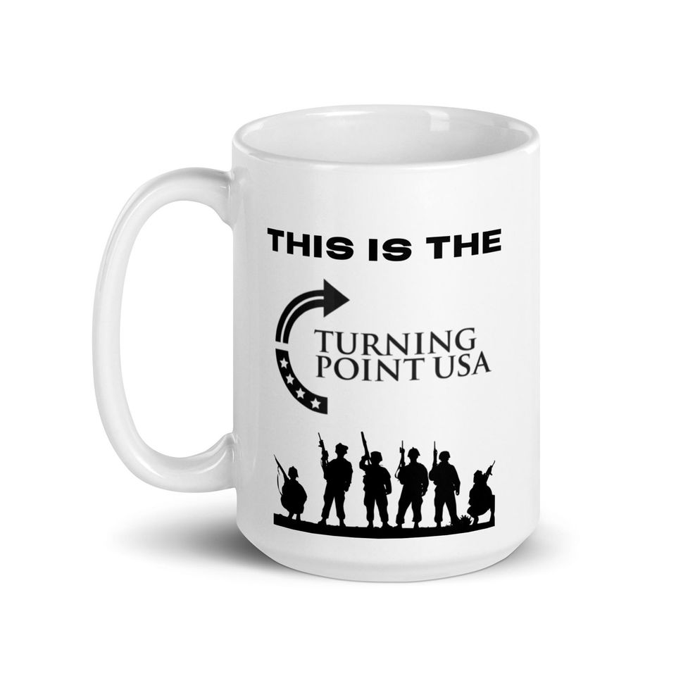 Turning Point Military Hype White glossy mug