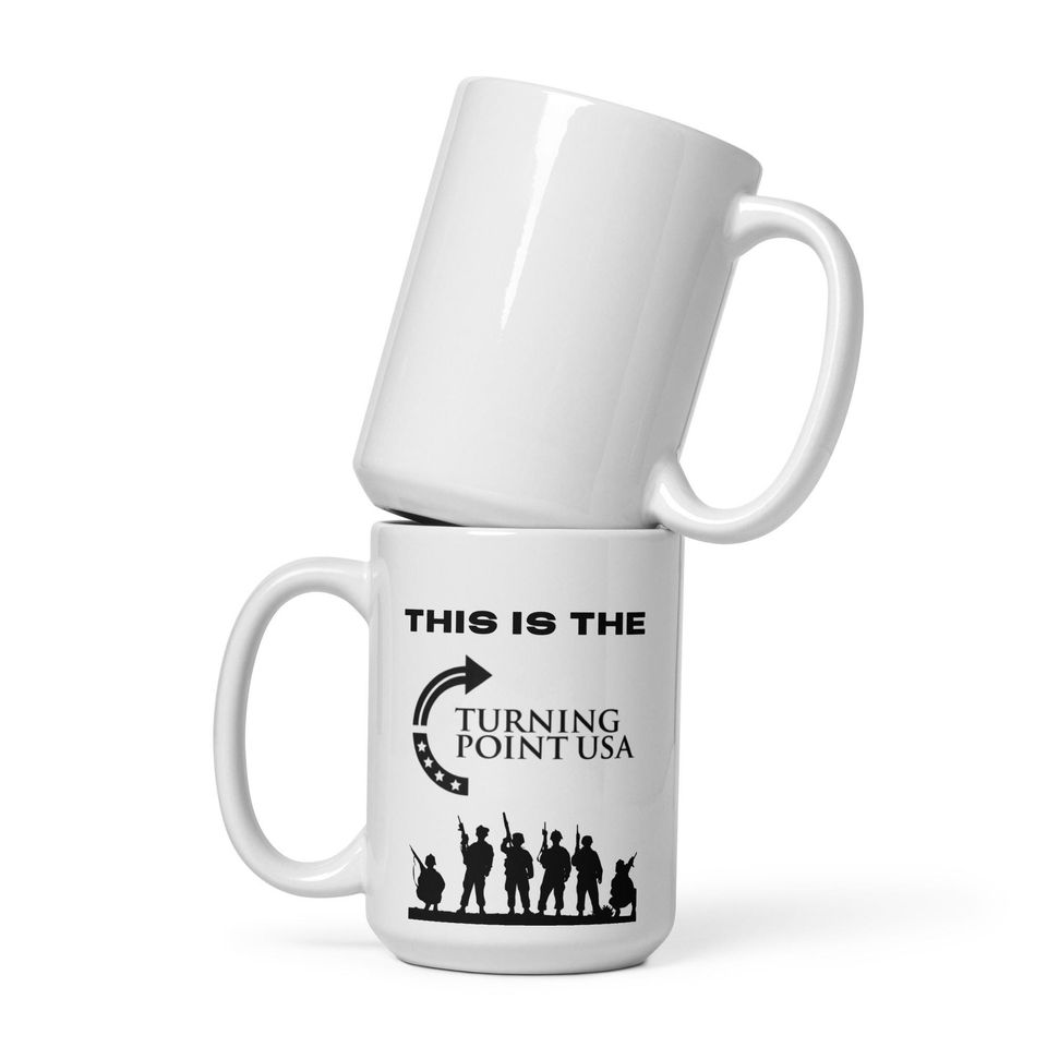 Turning Point Military Hype White glossy mug