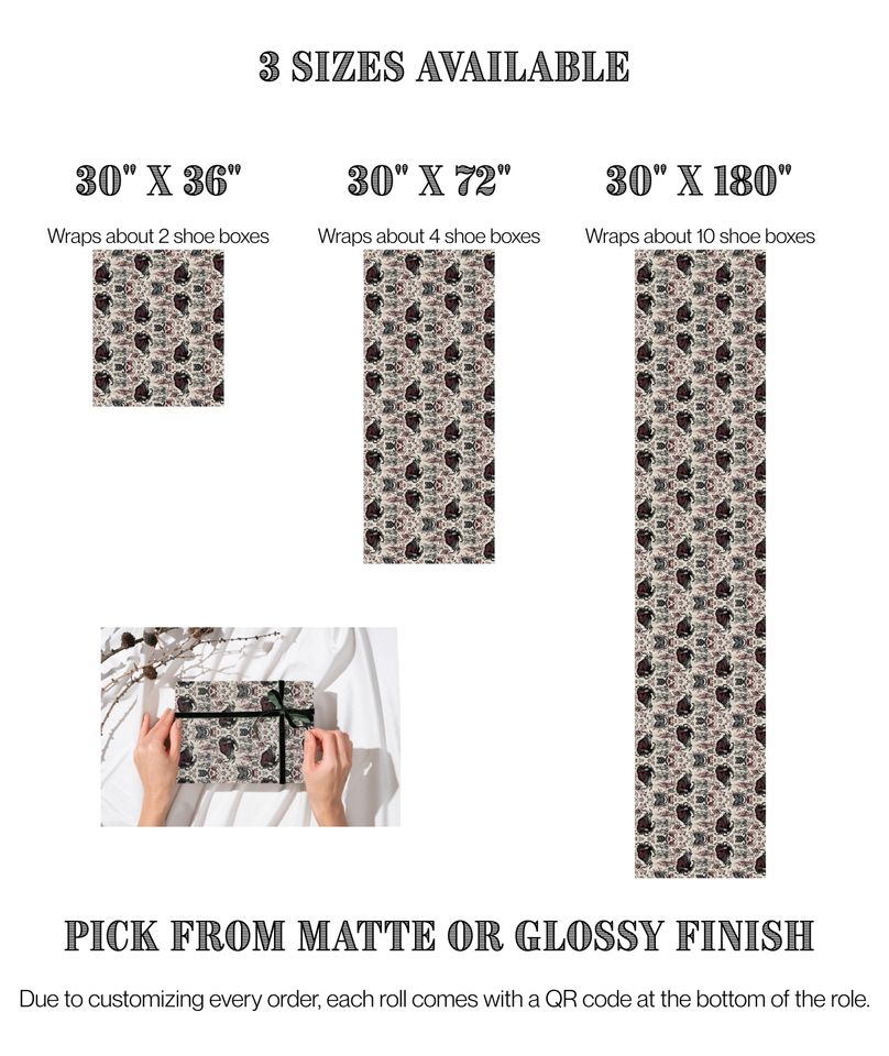 Krampus Wrapping Paper | Dark Holiday Folklore | Alternative Xmas Spooky