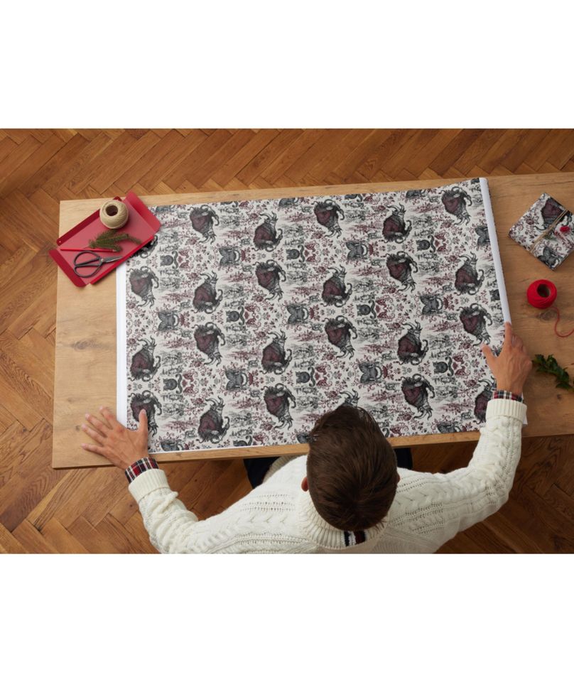 Krampus Wrapping Paper | Dark Holiday Folklore | Alternative Xmas Spooky