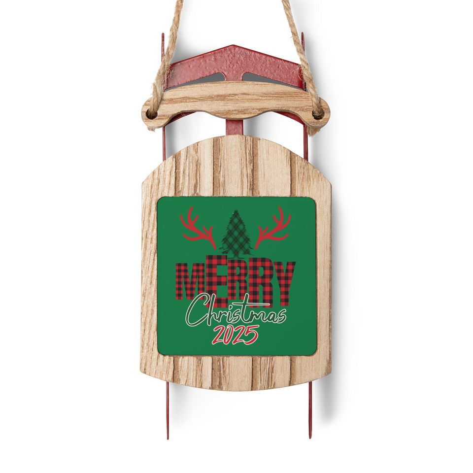 Personalized Sled Christmas Ornament, Holiday Decor