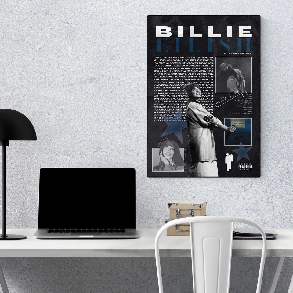 Billie Matte Poster | Hit Me Hard and Soft Inspired Art Print | Minimalist Music Wall Decor | Premium Vertical Poster