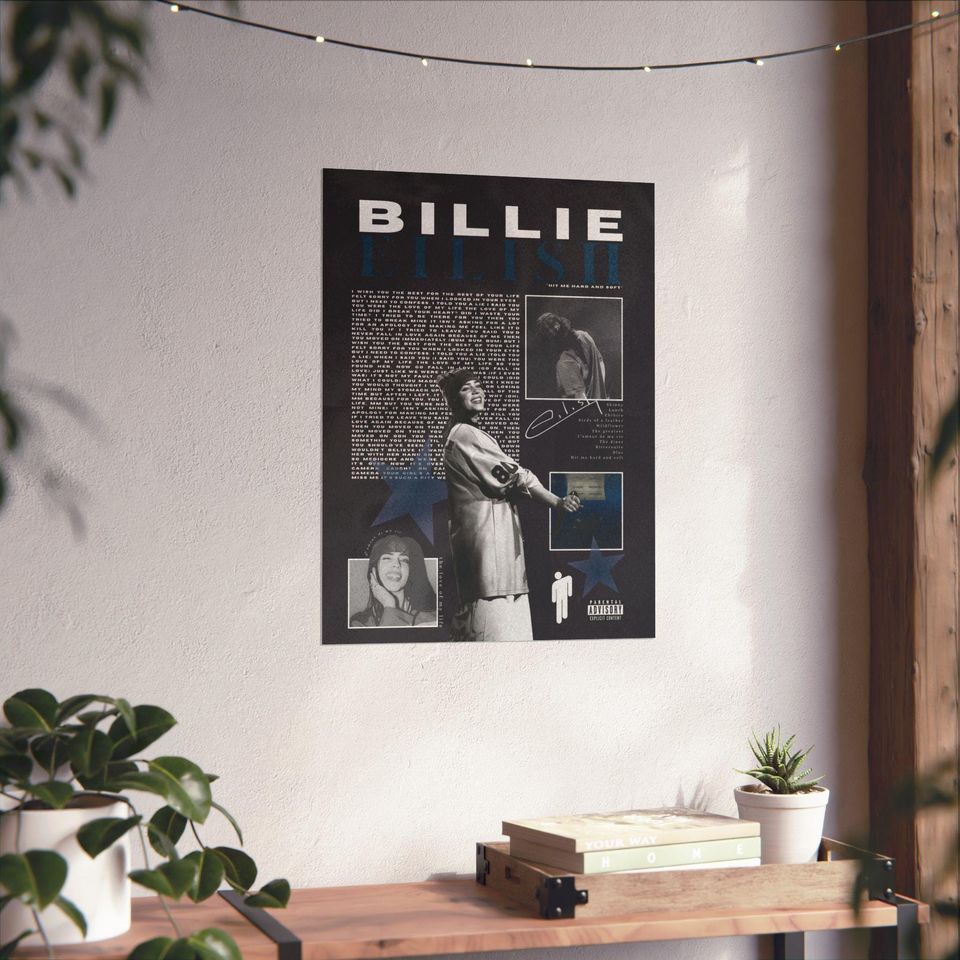 Billie Matte Poster | Hit Me Hard and Soft Inspired Art Print | Minimalist Music Wall Decor | Premium Vertical Poster