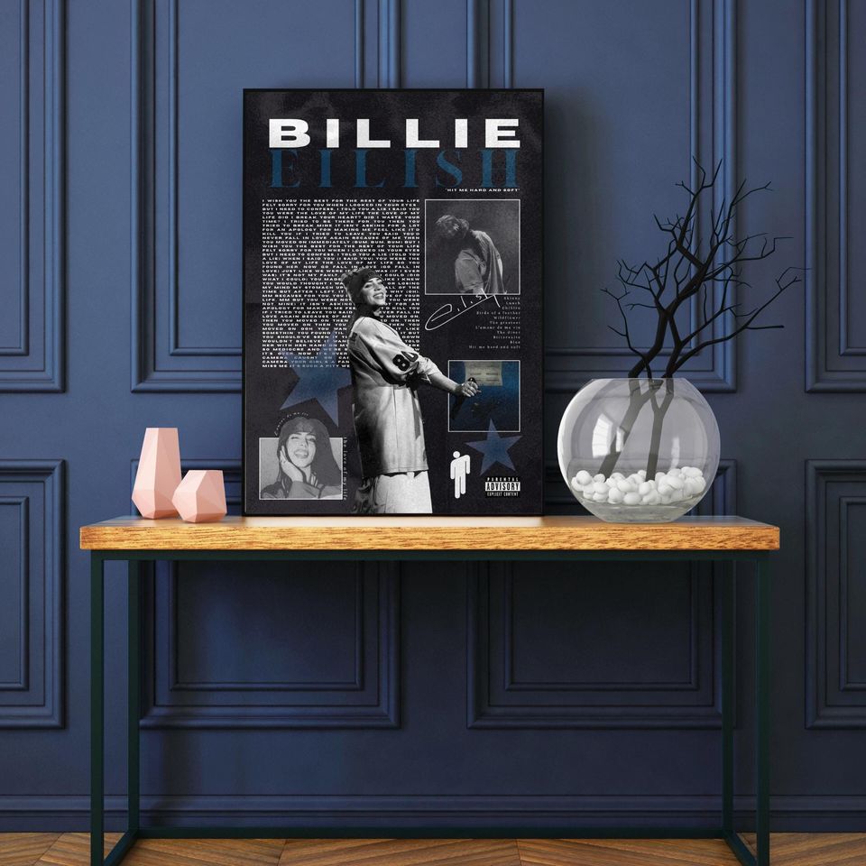 Billie Matte Poster | Hit Me Hard and Soft Inspired Art Print | Minimalist Music Wall Decor | Premium Vertical Poster