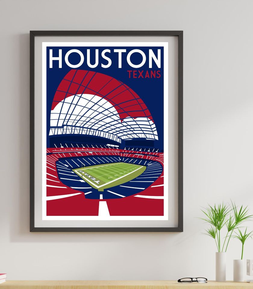 Houston Texans Stadium Retro Art Poster