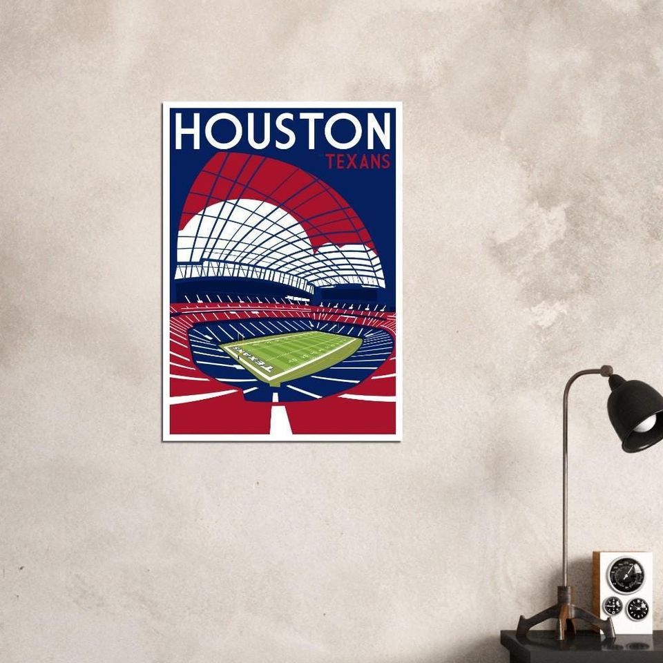 Houston Texans Stadium Retro Art Poster