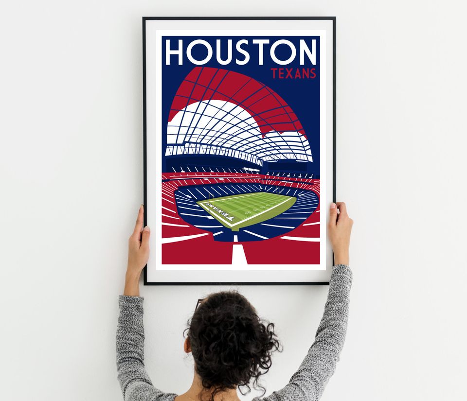 Houston Texans Stadium Retro Art Poster