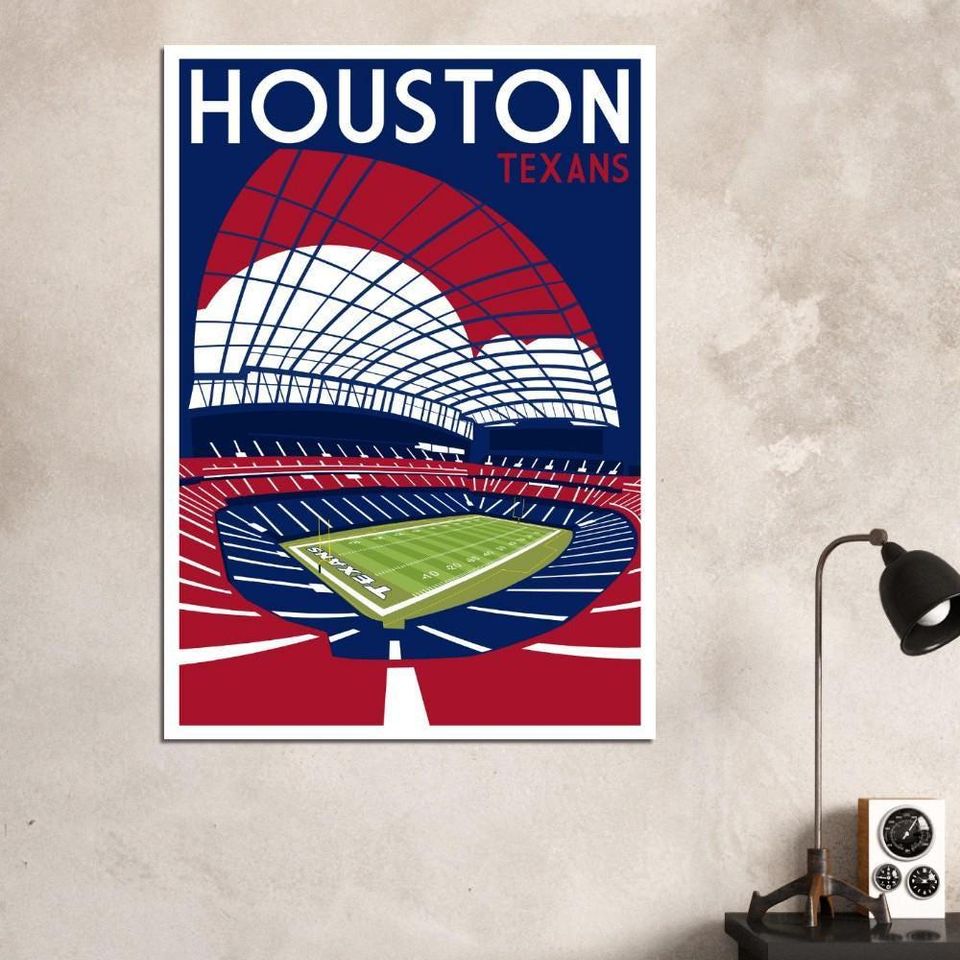 Houston Texans Stadium Retro Art Poster