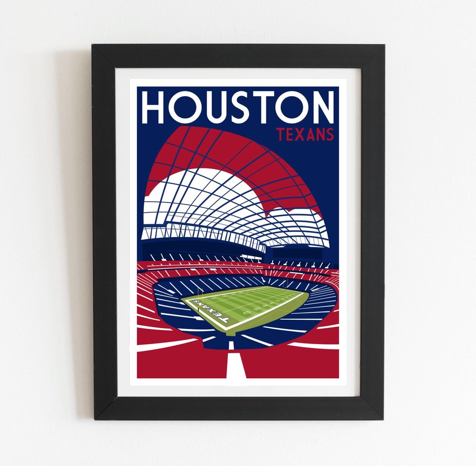 Houston Texans Stadium Retro Art Poster