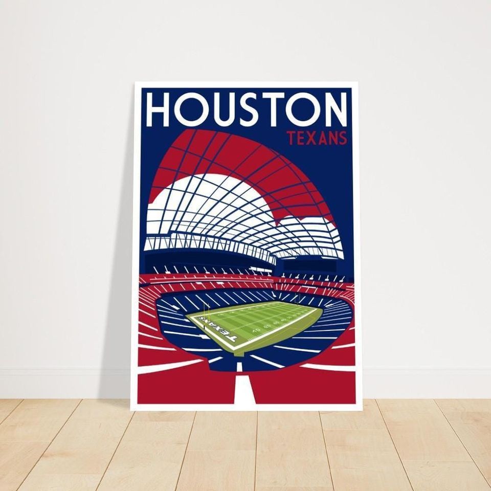 Houston Texans Stadium Retro Art Poster