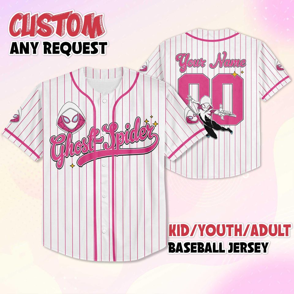 Personalized Ghost-Spider Baseball Jersey, Custom Superhero Outfit