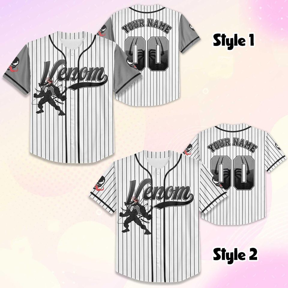 Personalized Venom Baseball Jersey, Custom Avengers Fan Gift