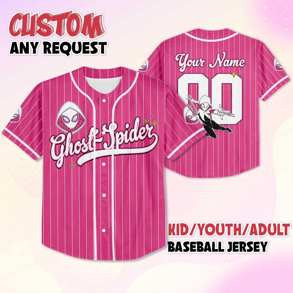 Personalized Ghost-Spider Baseball Jersey, Custom Superhero Outfit