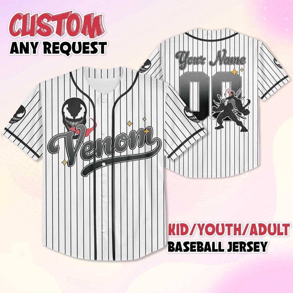 Personalized Venom Baseball Jersey, Custom Fan Gift