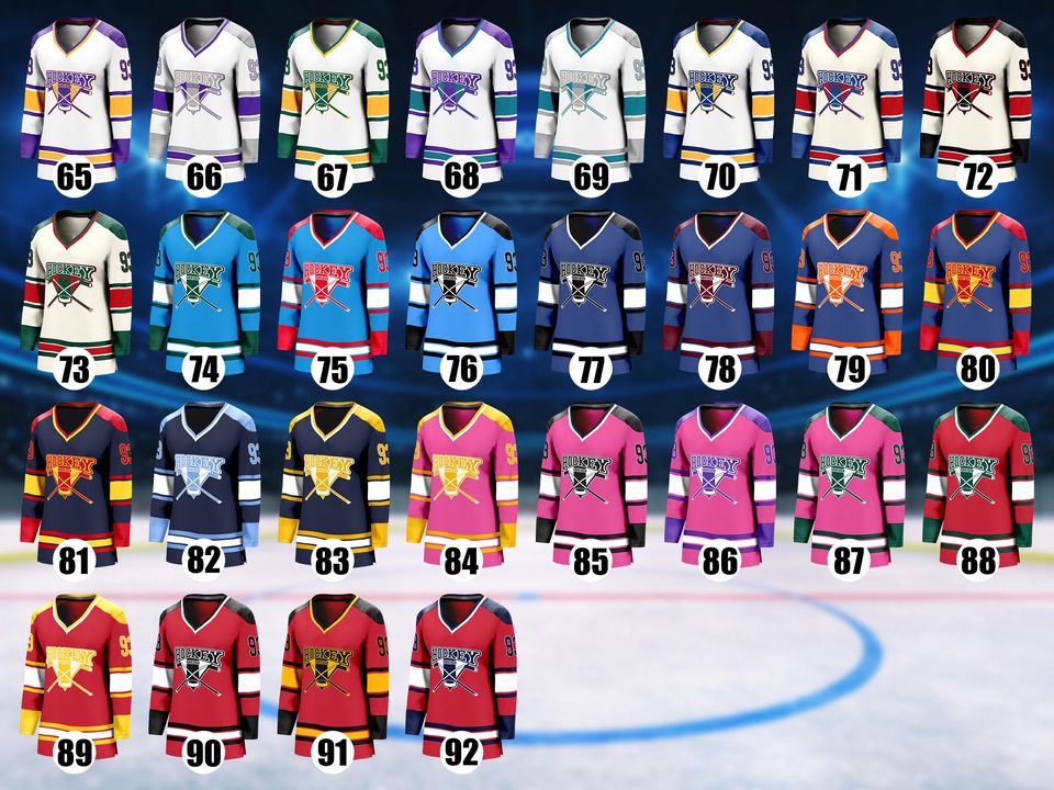 Custom Ice Hockey Jersey Personalized Team Name and Number Long Sports Uniform