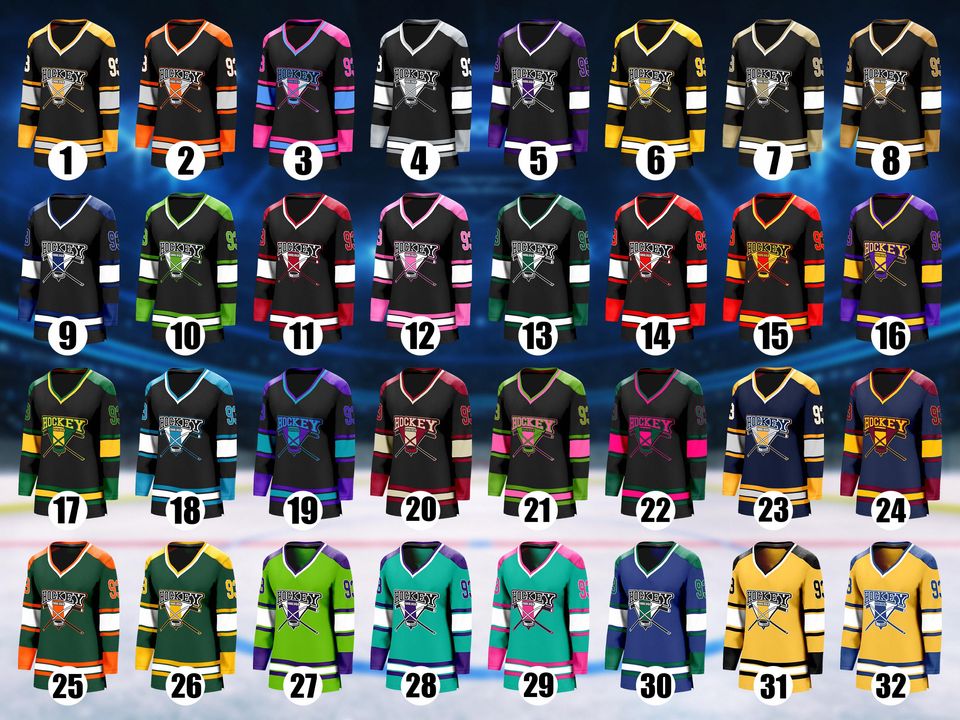 Custom Ice Hockey Jersey Personalized Team Name and Number Long Sports Uniform