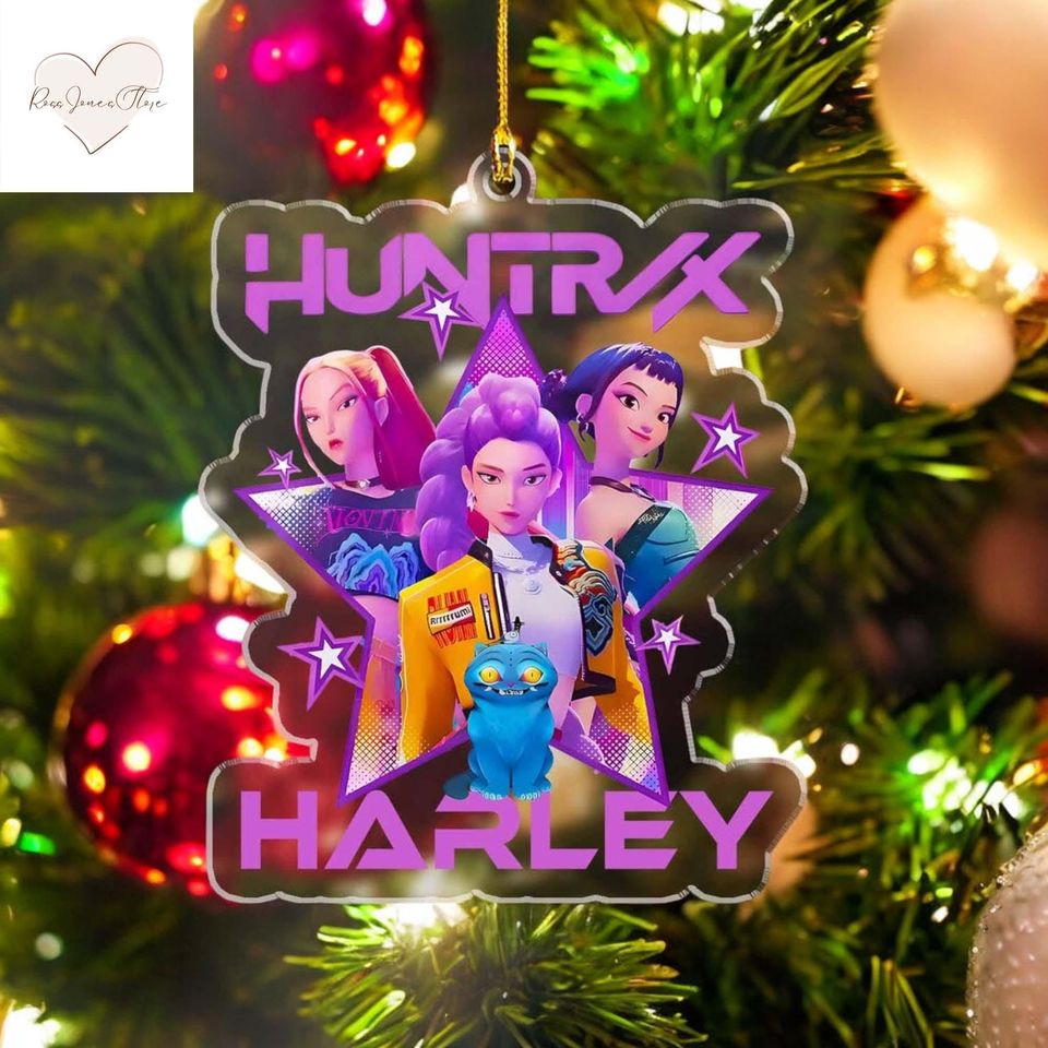 Huntrix Acrylic Ornament, Custom Name Anime Christmas Decoration, Zoey Mira Rumi Character Holiday Gift, Ornament Huntrix