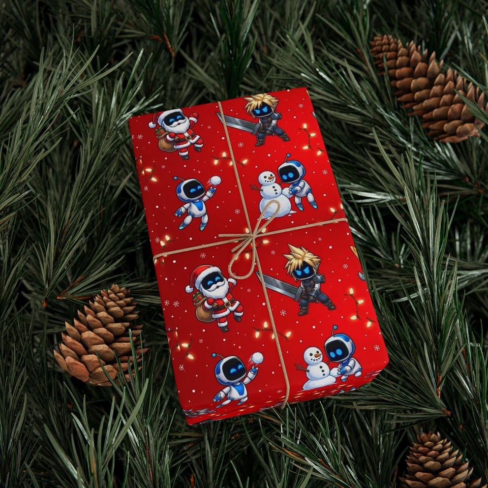 Astro Bots Holiday Heroes Wrapping Paper | Cloud, Ratchet, Aloy & More!
