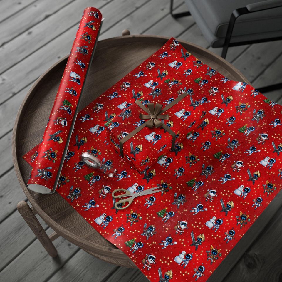Astro Bots Holiday Heroes Wrapping Paper | Cloud, Ratchet, Aloy & More!