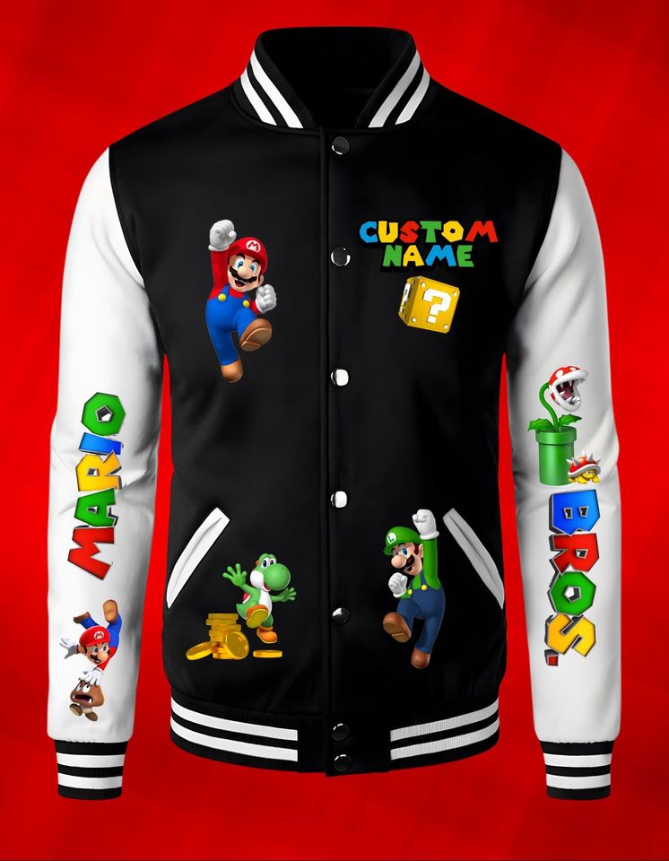 Custom Mario Brothers Youth Varsity Jacket