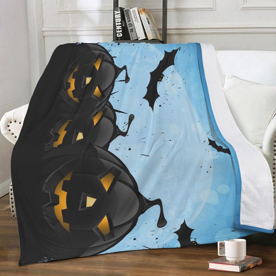 Halloween pumpkins fleece blanket