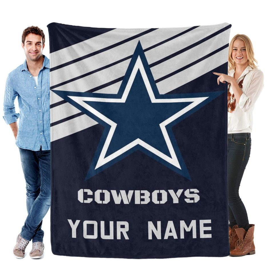 Personalized Dallas Cowboys Flannel Blanket, Football Gift