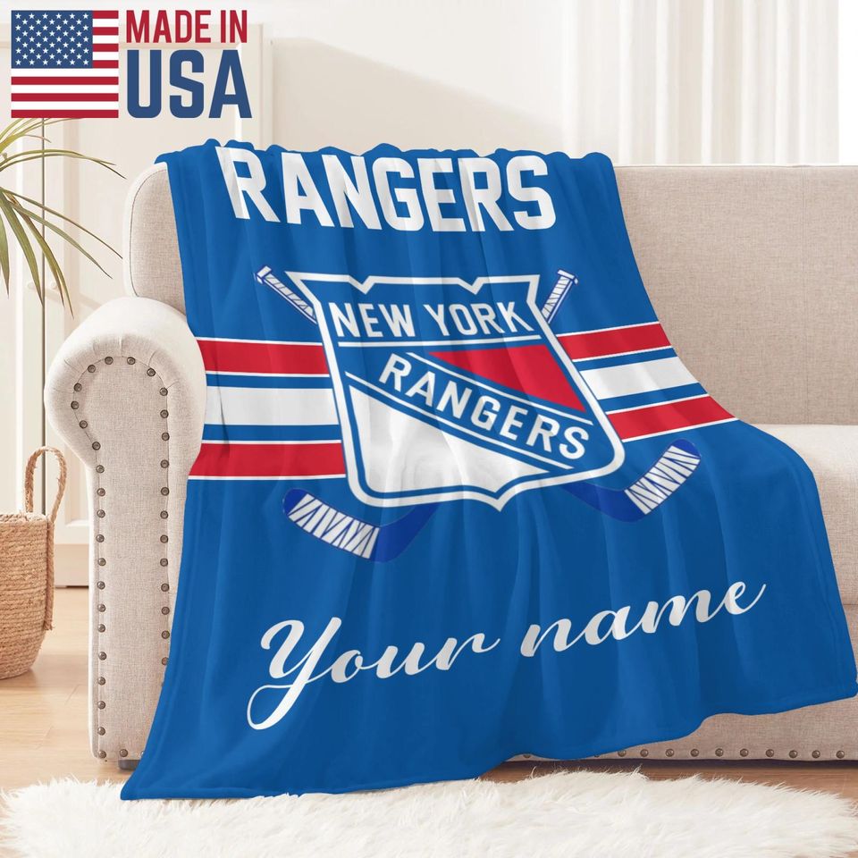 New York Personalized Flannel Blankets,Hockey Fan Gift