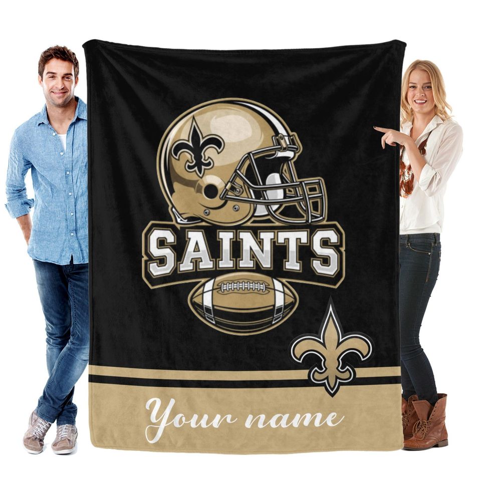 New Orleans Saints Personalized Fleece Blanket for Football Fans