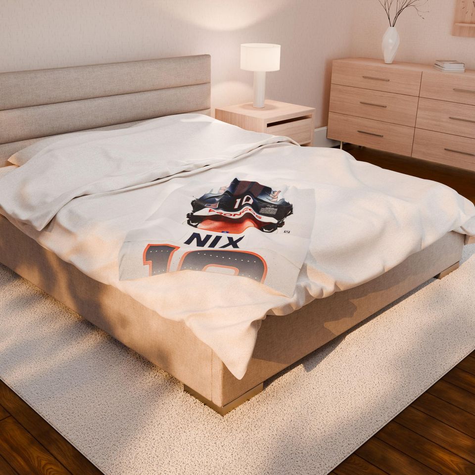 Bo Nix Broncos Throw Blanket