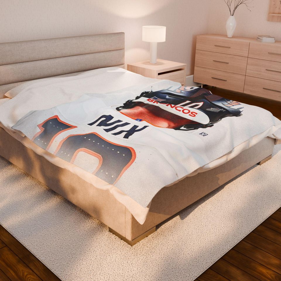 Bo Nix Broncos Throw Blanket