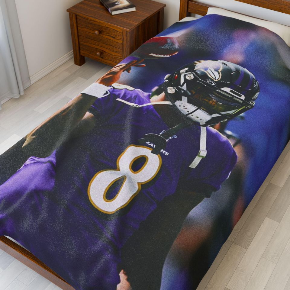 Lamar Jackson Baltimore Ravens Throw Blanket